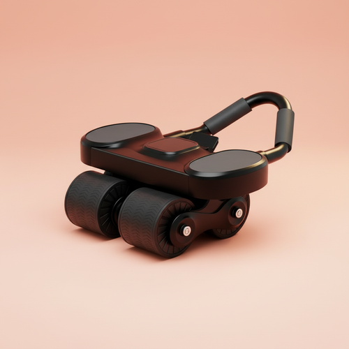 Ab Roller on coral peach background