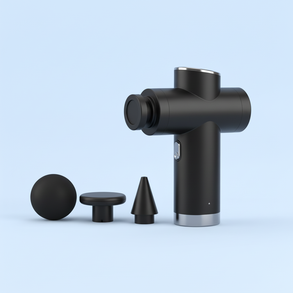 Massage Gun on pale blue background