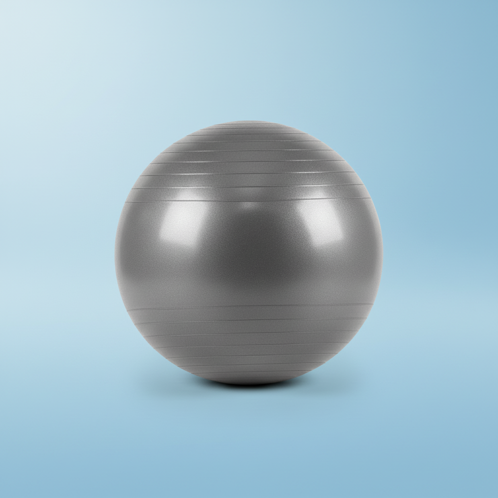 Yoga Ball on sky blue background